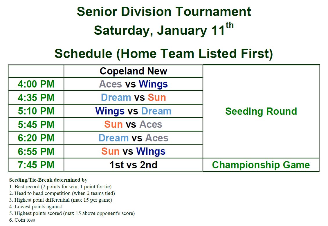 sr div tournament schedule